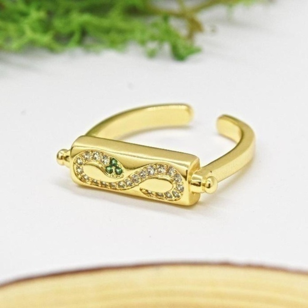 Gold Snake Bar Ring